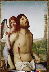 El Cristo muerto sostenido por un ángel