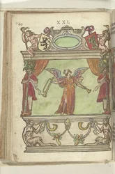 Escenario con la personificación de Faam (Fama), 1578