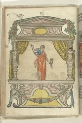 Escenario con personificación de Diligencia (Diligentia), 1578