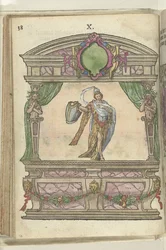 Escenario con la personificación de la Prudencia (Prudentia), 1578