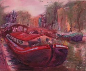 Barcaza de Ámsterdam, c.2006 (óleo sobre lienzo)