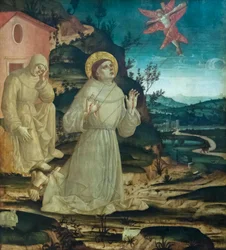 San Francisco de Asís recibiendo los estigmas (temple sobre tabla de madera)
