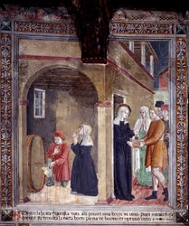 Vida de Santa Francesca Romana: Un barril de vino usado por la santa para los pobres se encuentra milagrosamente lleno (fresco)