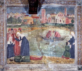 Vida de Santa Francesca Romana: Un hombre es resucitado por la santa después de ahogarse en el Tíber
