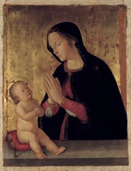 La Virgen adorando al Niño