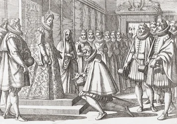 Felipe III, Rey de España ante Margarita de Austria