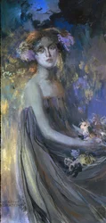 Dama con flores