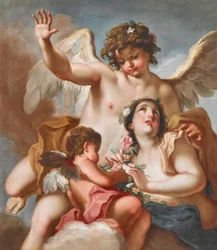 Céfiro, Flora y Cupido