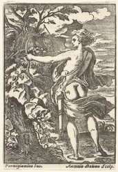 Calisto cazando con arco tensado, después de Parmigianino, 1720-1740