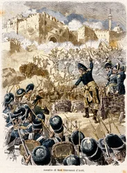 Campaña de Egipto: El sitio de San Juan de Acre de Napoleón Bonaparte (1769-1821) 1799 Grabado de Antonio Bonamore (1845-1907) de "" Historia de Napoleón "" 1893