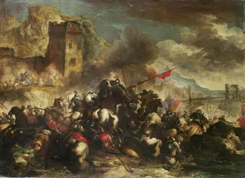 Escaramuzas de caballería entre cruzados y turcos