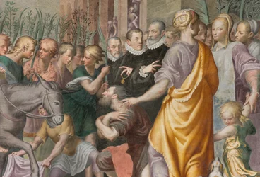 Ábside, Entrada de Jesús en Jerusalén 1582-84, (detalle)