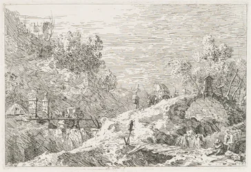 Vistas: Paisaje montañoso con cinco puentes