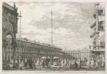 Vistas: El Palacio de los Procuradores y la Iglesia de San Geminiano, Venecia, 1735-1746