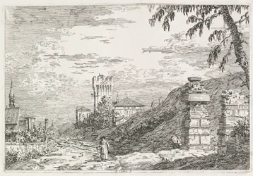 Vistas: Dos pilares en ruinas