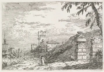 Vistas: Dos pilares en ruinas, 1735-1746