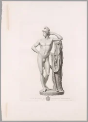 París apoyado en un tocón de árbol, vista frontal, de Oeuvre de Canova