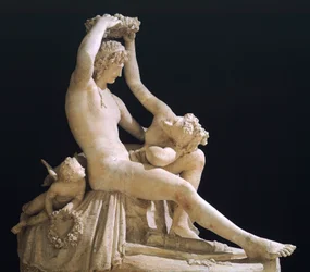 Venus coronando al Amor por Antonio Canova, modelo en yeso