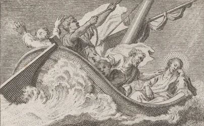 Cristo en un bote con pescadores