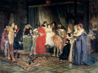 Muerte de Fernando I, pintura de Antoni Casanova i Estorach