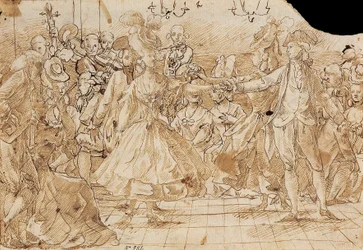 "Menuet" - Oeuvre de Antonio Casanovas Torrents (1752-1796) Minuet Pluma, tinta china marrón sobre papel c. 1780 Museu Nacional d