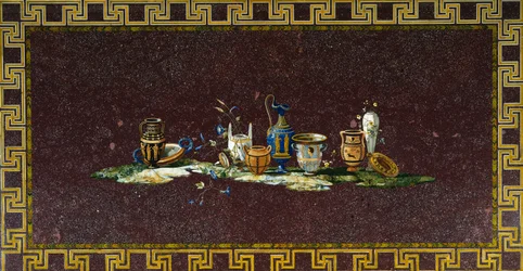 Mesa incrustada con piedras semipreciosas del diseño de Antonio Cioci, Italia