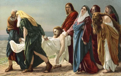 Cristo llevado al sepulcro (litografía en color)