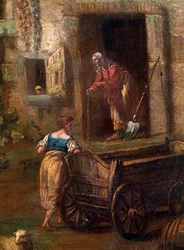 Paisaje italiano (detalle), siglo XVIII