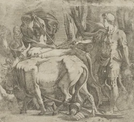 Cadmo arando el campo donde sembró los dientes del dragón, 1540-45