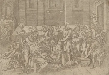 Jesús lavando los pies de los discípulos, 1540-45
