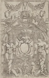 Ornamento con un pequeño óvalo vacío, 1540-45