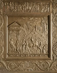Martirio de San Pablo, detalle de la puerta central de la basílica, decorada 1439-45
