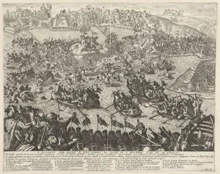 Aanval sobre zee en land op San Michele El asalto por mar y por tierra a la isla de S. Michele el 15 de julio (título sobre objeto) De belegering van Malta (título de la serie)