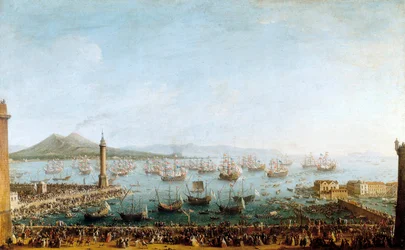 Salida de Carlos de Borbón hacia España, vista desde el puerto