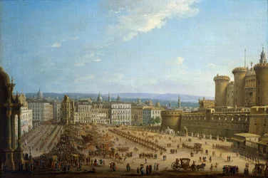 Festival de los cuatro altares en Nápoles, hacia 1757, de Antonio Joli (1700-1777), óleo sobre lienzo, 52,1x78,7, Italia