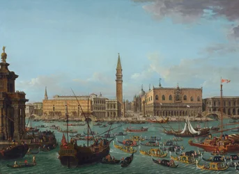 Procesión de góndolas en el Bacino di San Marco, Venecia, 1742 o después