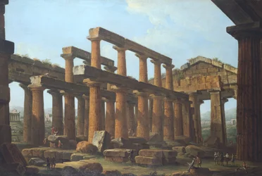 Templo de Poseidón en Paestum por Antonio Joli (1700-1777)