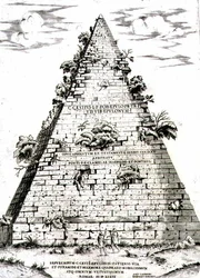 La Pirámide de Cayo Cestio construida c.12 a.C., Roma