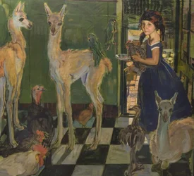 Mi hija en el campo argentino (óleo sobre lienzo)