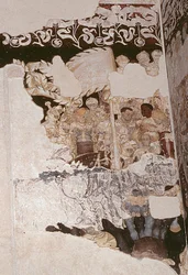 Caballeros de la Mesa Redonda en su búsqueda del Santo Grial (detalle)