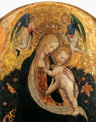 Madonna de la codorniz de Antonio Pisanello (1395-1455), detalle