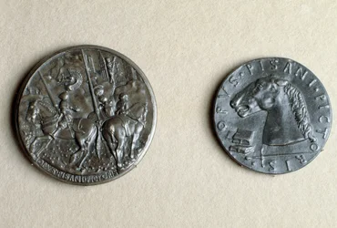 Medalla de Francesco Sforza, señor de Cremona, a caballo