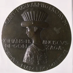 Medalla de retrato que representa a Gianfrancesco Gonzaga (13945-1444) 1446-8 (bronce)