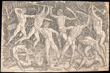 Batalla de los desnudos por Antonio del Pollaiolo, c.1470-90
