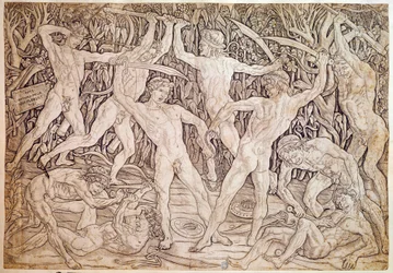 Hombres desnudos luchando