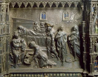 El nacimiento de Juan el Bautista. Relieve de plata