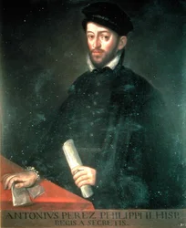 131 0794307/2 Retrato de Antonio Pérez (1540-1611) político y secretario de Felipe II (óleo sobre tabla)