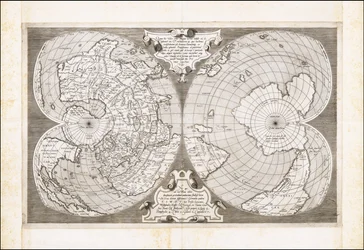 Doble mapa cordiforme del Mundo, por Antonio Salamanca