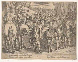 Alejandro Magno encuentra el cuerpo de Darío Las hazañas de Alejandro Magno (título de la serie) Alexandri magni praecipvae res gestae (título de la serie)