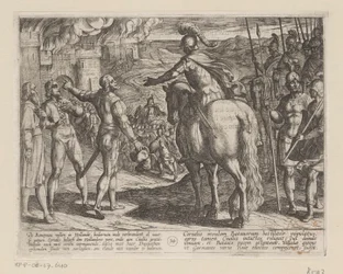 Los romanos queman el campo holandés Las guerras de Batavia contra los romanos (título de la serie) Batavorum cum Romanis Bellum (título de la serie)
